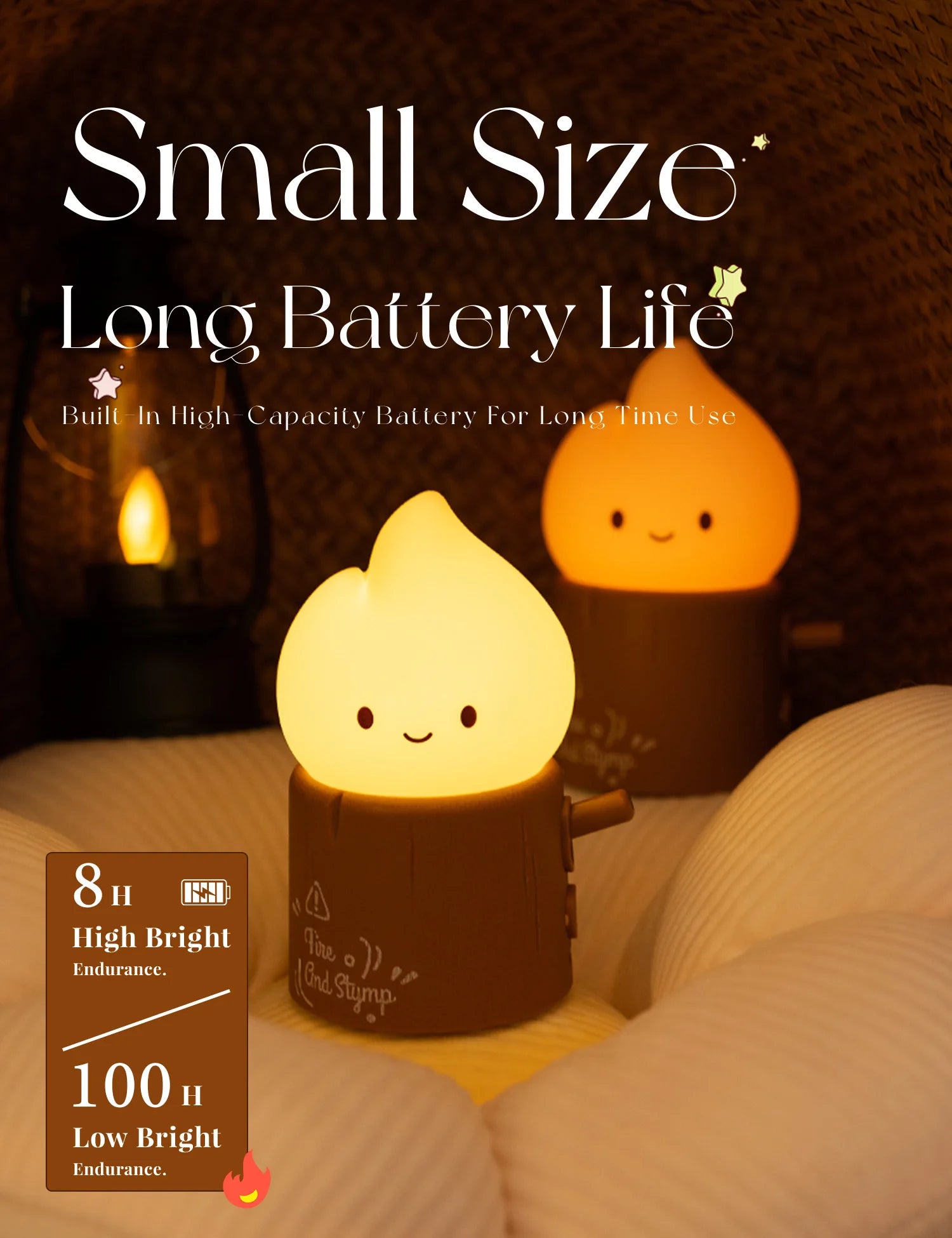 Flameless Candles Night Light Cute Sleeping Nightlights Dimmable 2 Lighting Modes Bedside Lamp For Kid Bedroom