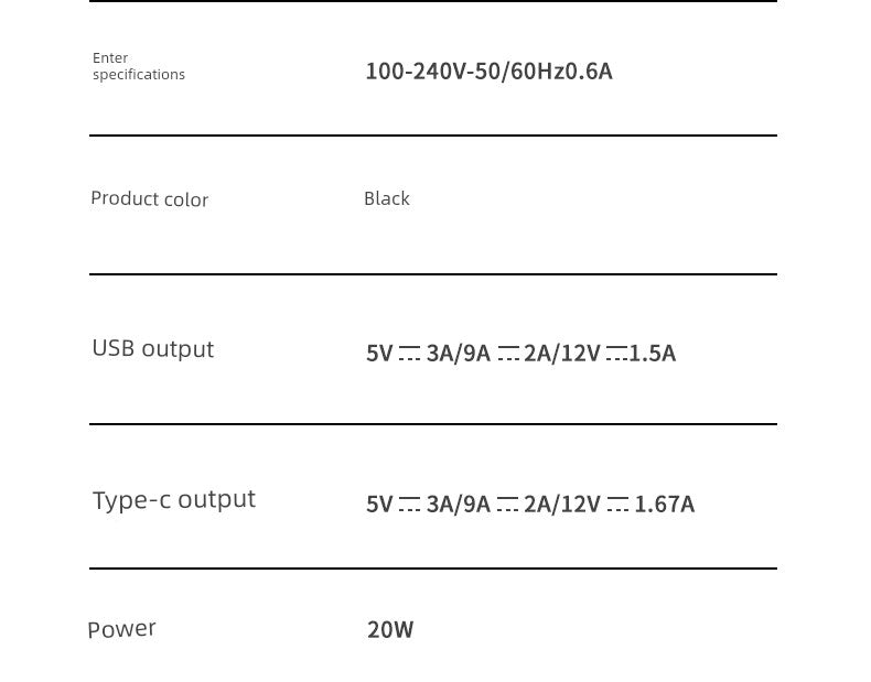 PD Gallium Nitride Two-Drag Two-Magnetic Data Cable Charging Plug