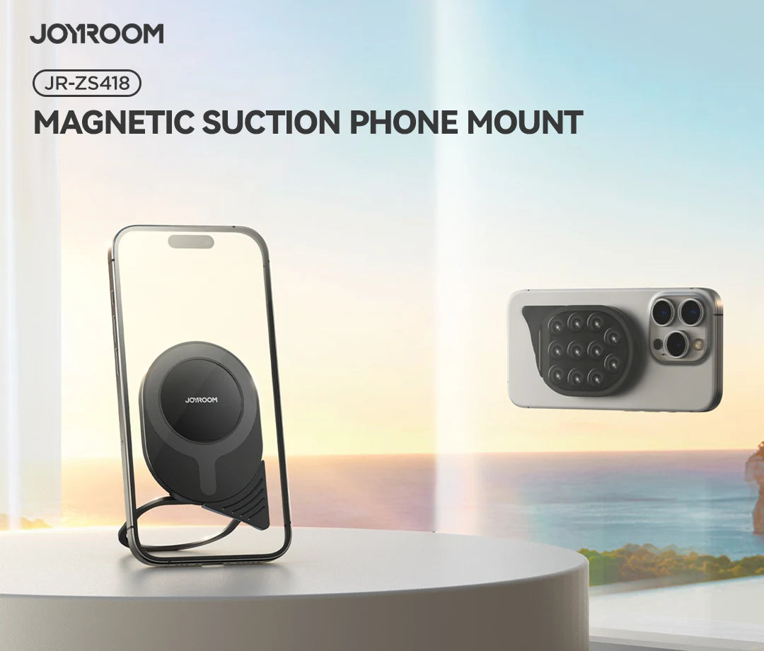Joyroom Upgraded Magnetic Suction Cup Phone Mount Mirror Shower Silicone Suction Phone Case Grip Stand Holder For iPhone Android