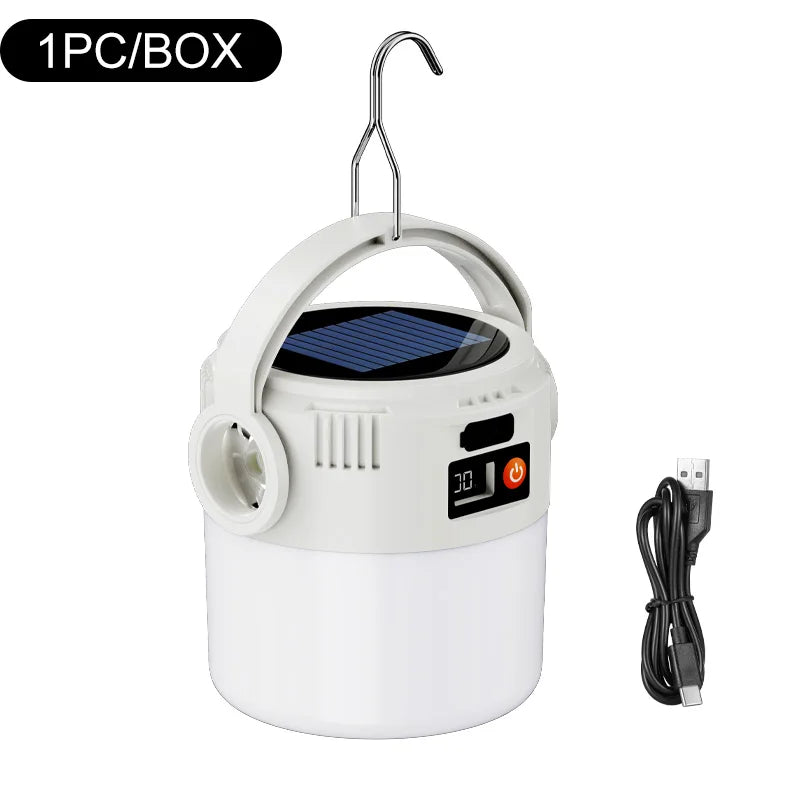Solar LED outdoor camping lamp portable lamp configuration hook supports TYPE-C charging.