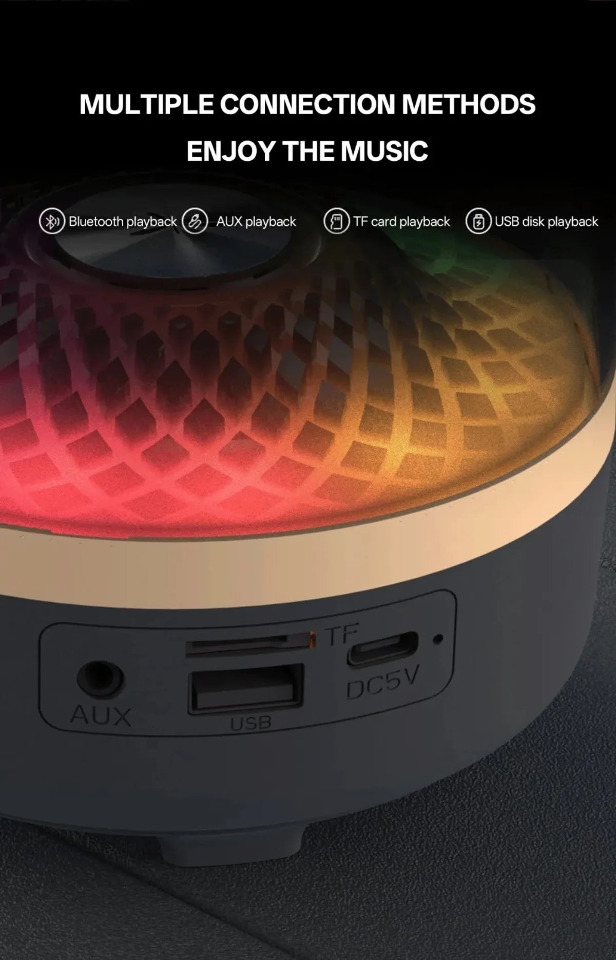 Glaze 5 Subwoofer Bluetooth 5.3 Audio Breathing Lamp Speakers Hi-Fi Acoustic Wireless Soundbar Portable Speaker for Home Theater