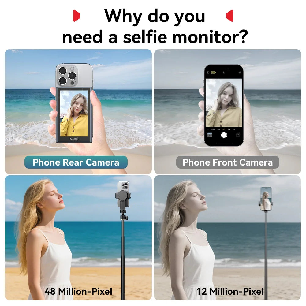 SmallRig Phone Monitor Screen with Wireless Control, Video Monitor w Cold Shoe Real-Time Screen Sharing for iPhone 17for MagSafe