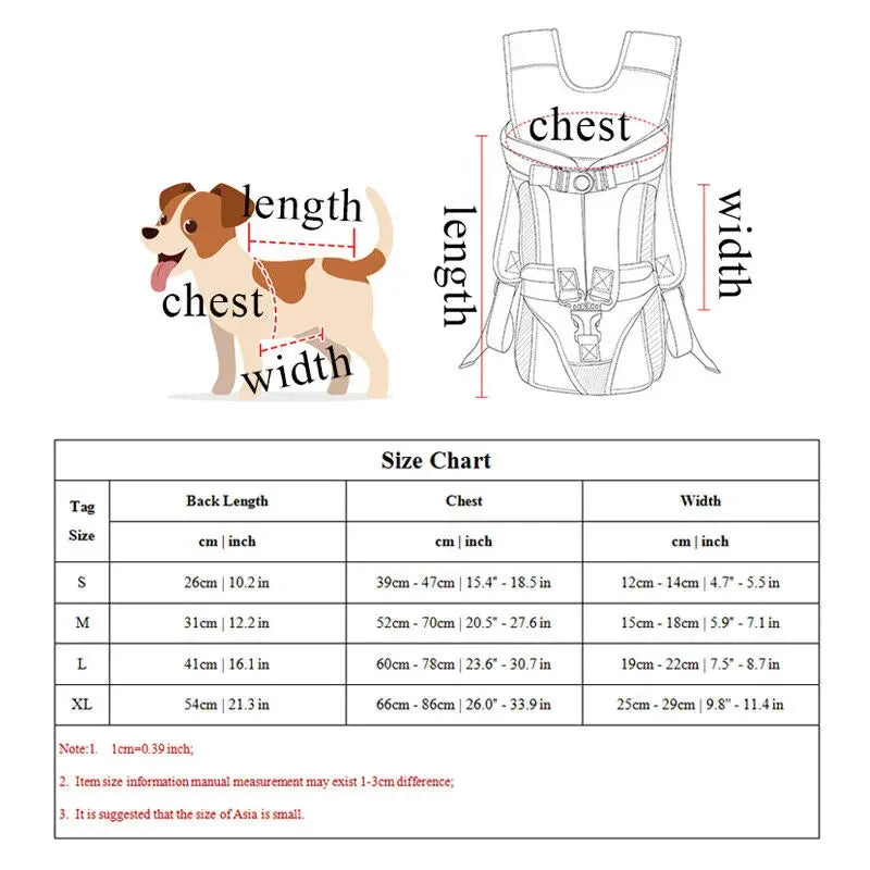 TAILUP Pet Carrier Backpack for Dogs Cat Thickened Sponge Pet Front Dog Carrier Backpacks Portable Puppy Transportation Dog Bag