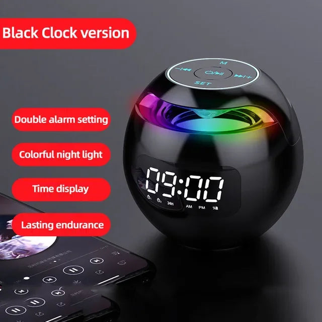 G90 New Clock Colorful Bluetooth Speaker Mini Portable Household Ball Card Lock and Load Spray Bluetooth Speaker