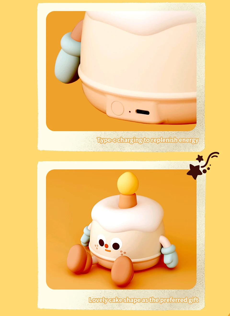 Mushroom Night Light LED Rechargeable USB Table Lamp Desk Room Decoration Baby Nursery Kids Birthday Gift Animal Pumpkin Lantern