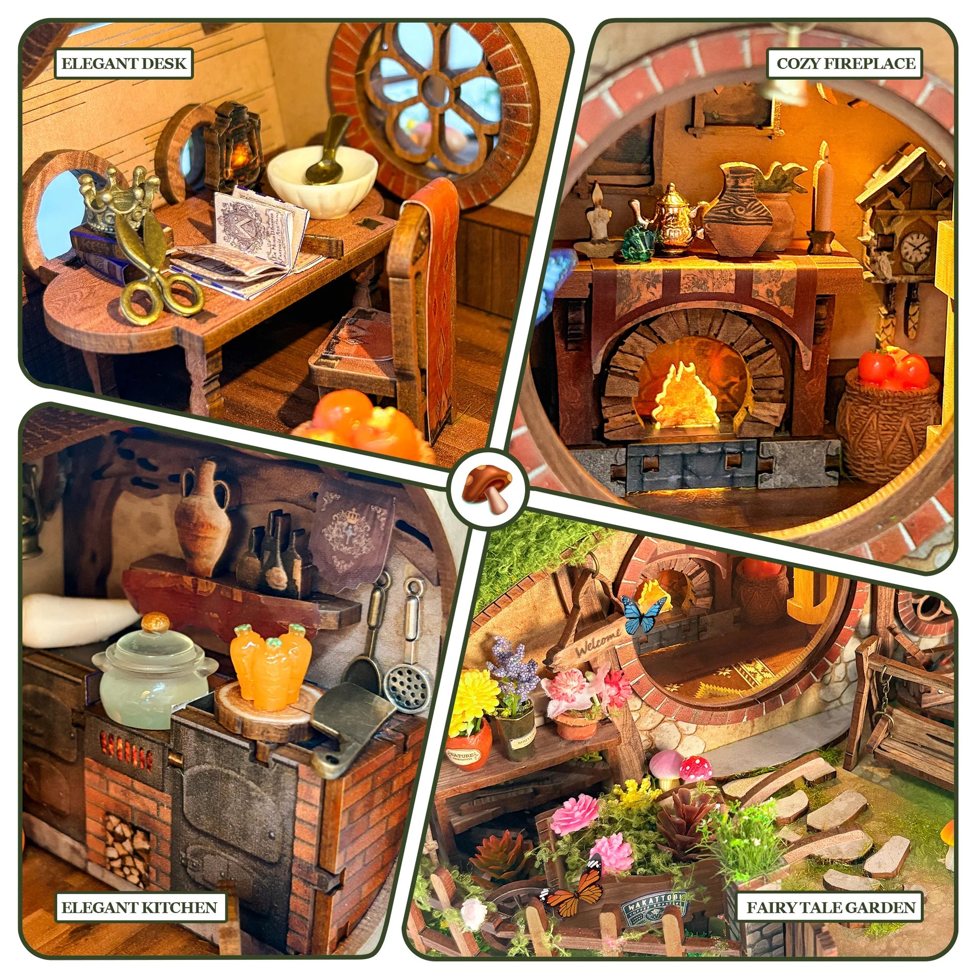 NEW DIY Wooden Magic Ring Casa Doll Houses Miniature Model Kits Handmade Dollhouse with Furniture for Friends Birthday Gifts