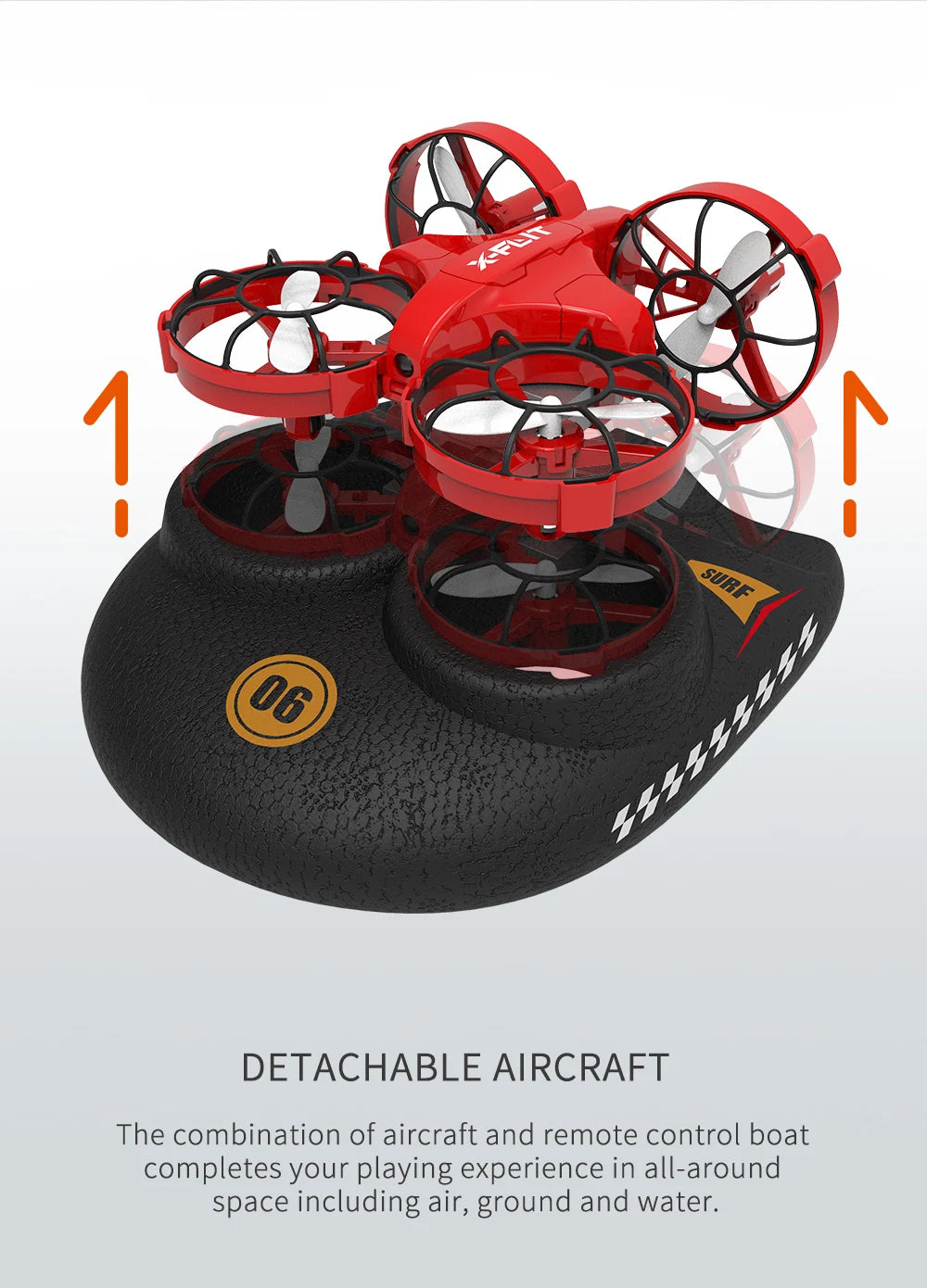 2.4G JJRC 4-rotor drone with multiple modes of gameplay, 360 ° rolling sea, land, and air three in one children's toy
