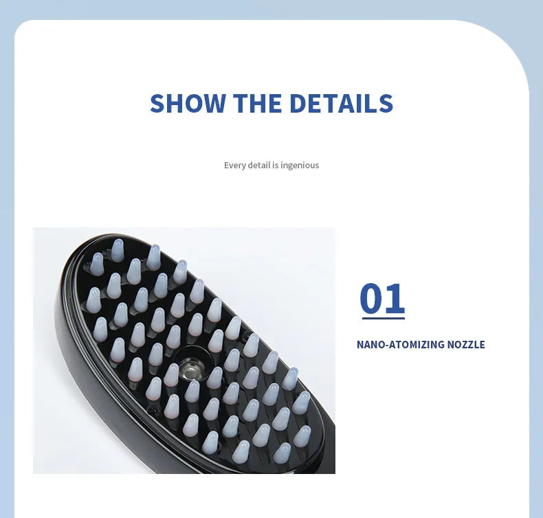 Electric Spray Massage Comb Hair Growth Vibration Head Massager Brush LED Anti Hair Loss Scalp Liquid Medicine Atomizing Comb