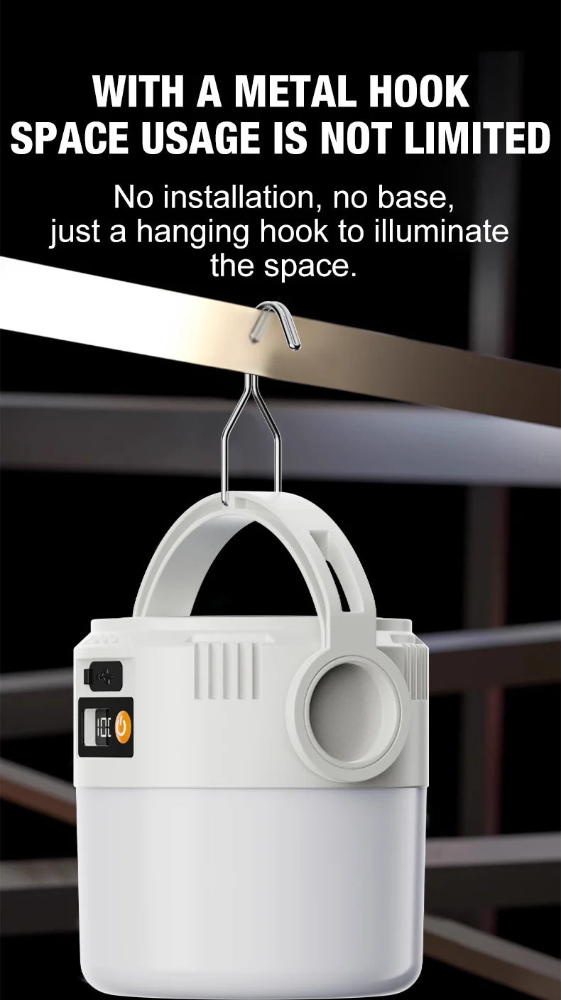 Solar LED outdoor camping lamp portable lamp configuration hook supports TYPE-C charging.