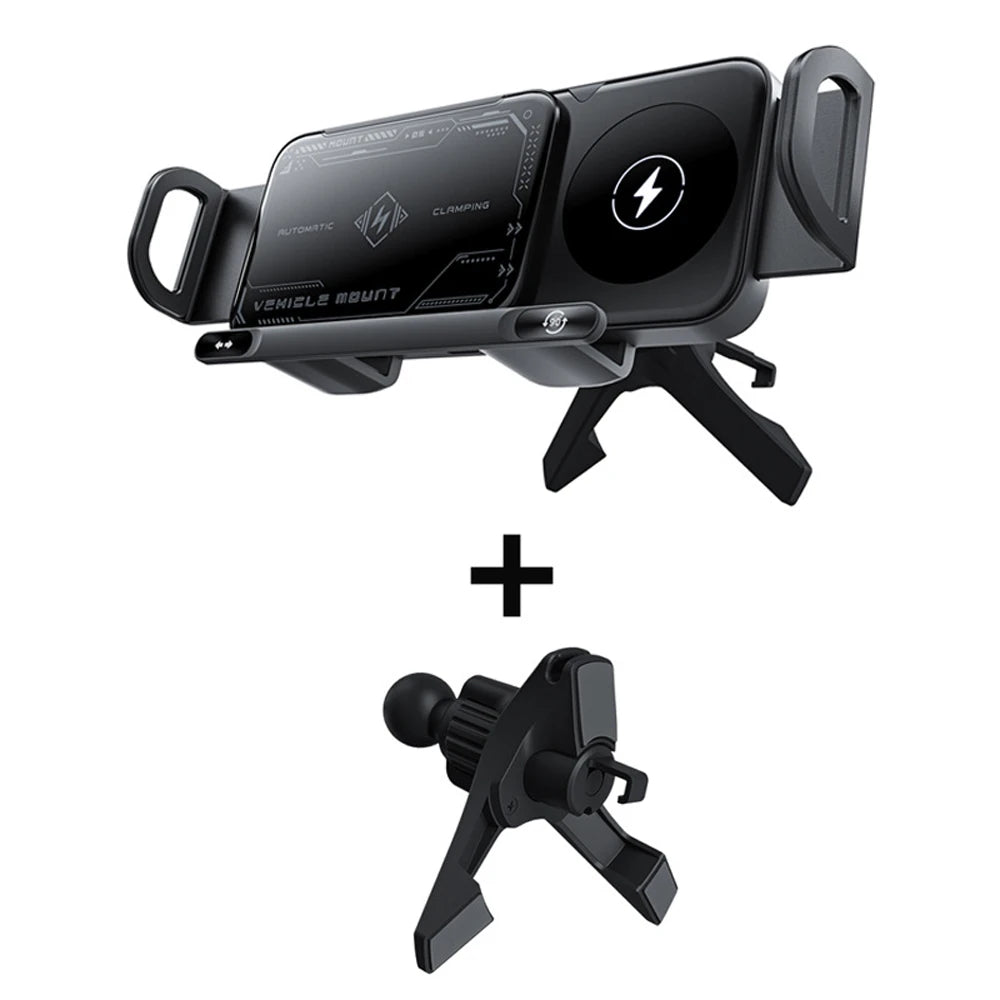 Car Wireless Charger DualCoil Fold Screen Car Phone Holder for Samsung Galaxy Z Fold 6 5 Flip 4 3 Fast Charging Vent Mount Stand