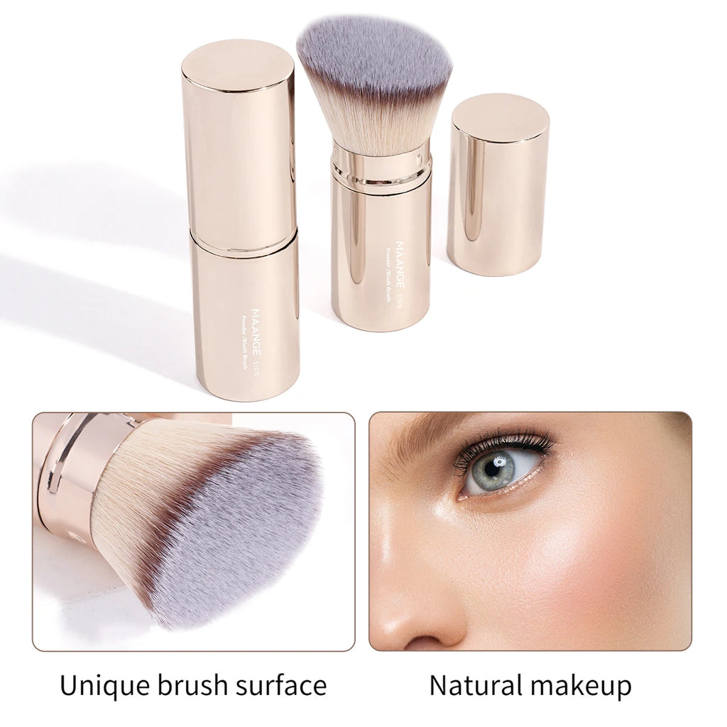 MAANGE 1PCS Retractable Foundation Makeup Brush Soft Dense Blusher Powder Concealer Makeup Brush Portable Cosmetic Makeup Tools