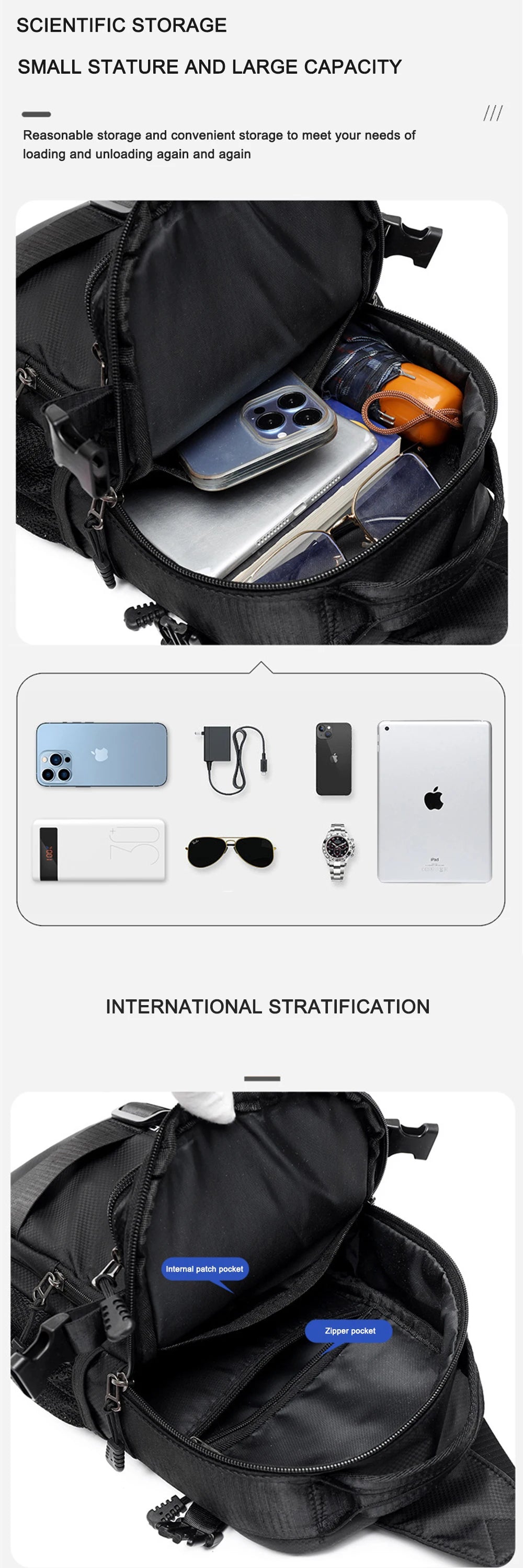 Chest Bag For Men 2024 New Casual Travel Large-capacity Chest Bag Fashion Trend Men's Shoulder Bag Crossbody Outdoor Backpack