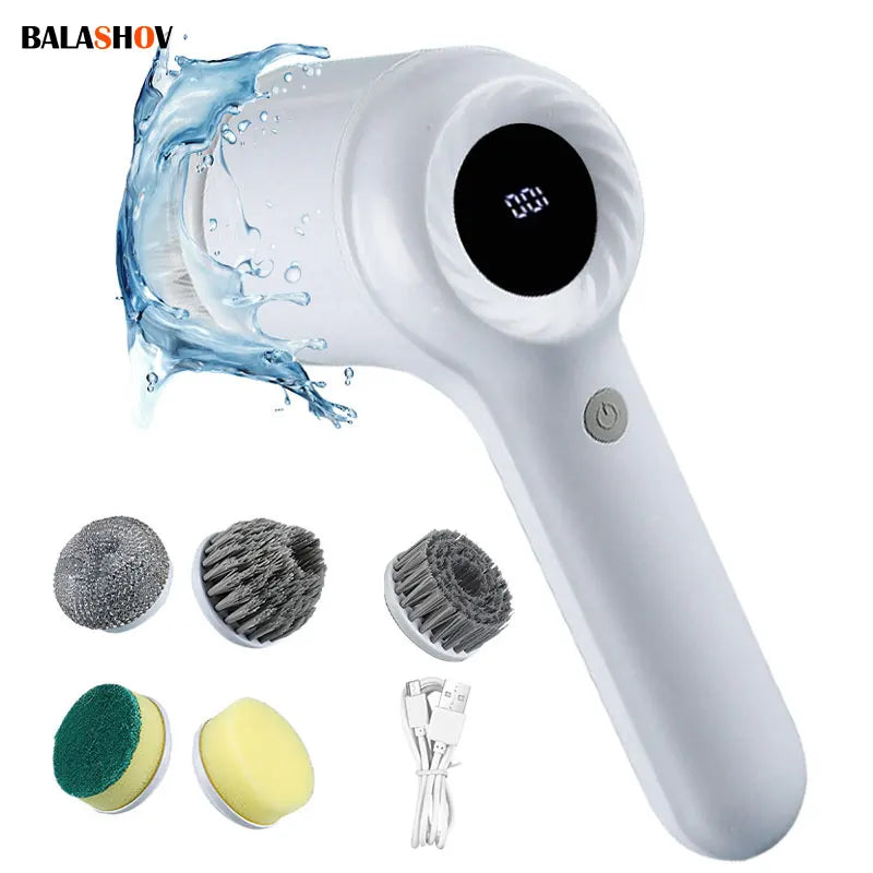 Multi-functional Electric Cleaning Brush for Kitchen and Bathroom - Wireless Handheld Power Scrubber for Dishes, and Pans