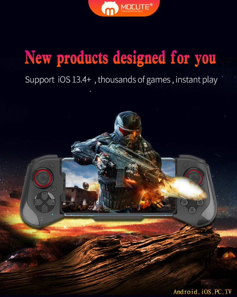 Cell Phone Gamepad Joystick For iPhone Android Control Bluetooth Controller Trigger Pubg Mobile Game Pad Gaming Cellphone Mando