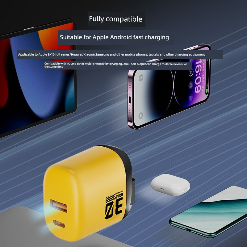 PD Gallium Nitride Two-Drag Two-Magnetic Data Cable Charging Plug