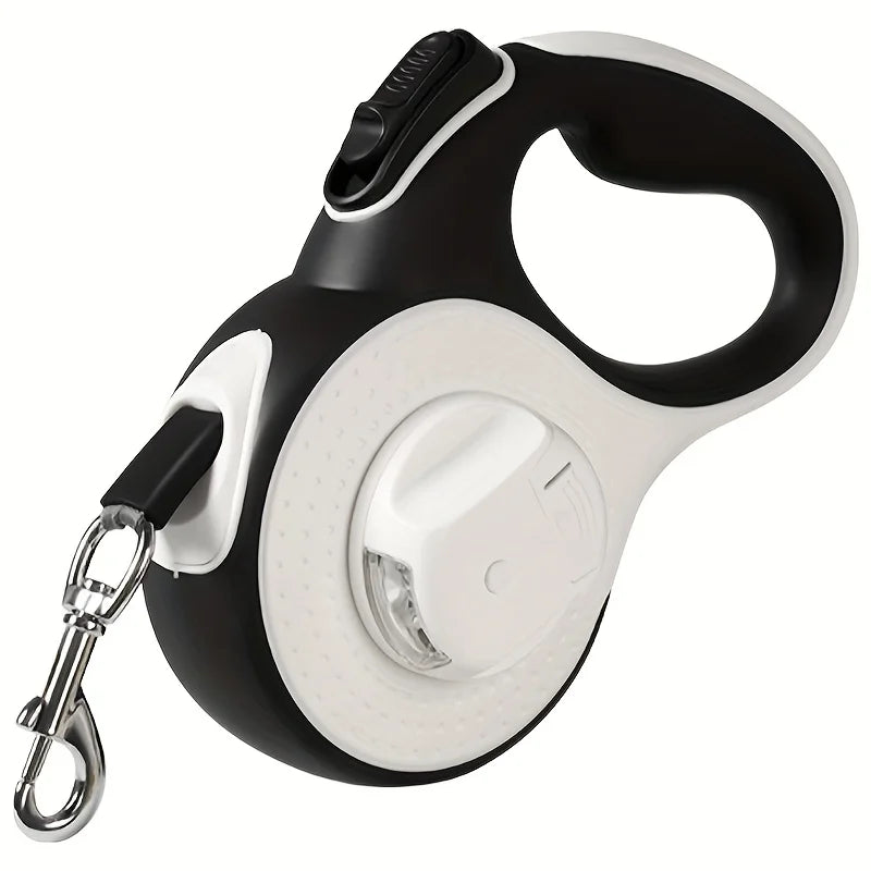 3/5M Automatic Retractable Dog Leash with LED Lights 360°Swivel No Tangle Explosion Proof Nylon Lead for Pet Walking Rope Use