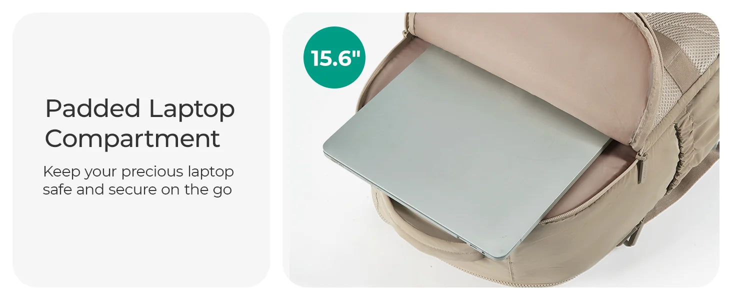 BAGSMART Women's Backpack Airline Approved Carry On with Shoe Compartment Fits 15.6" Laptop Water-Resistant Travel Backpack