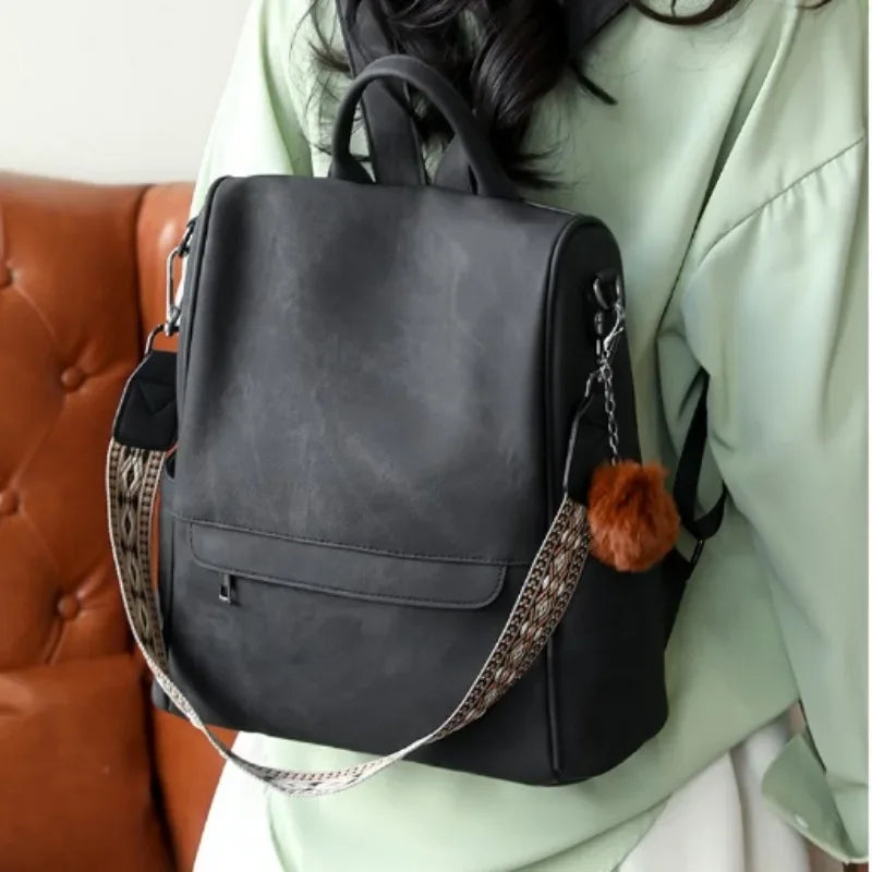 Womens Purse Leather Backpack Purse for Women Fashion Backpack Ladies Designer Ladies Shoulder Bags for Travel College Work