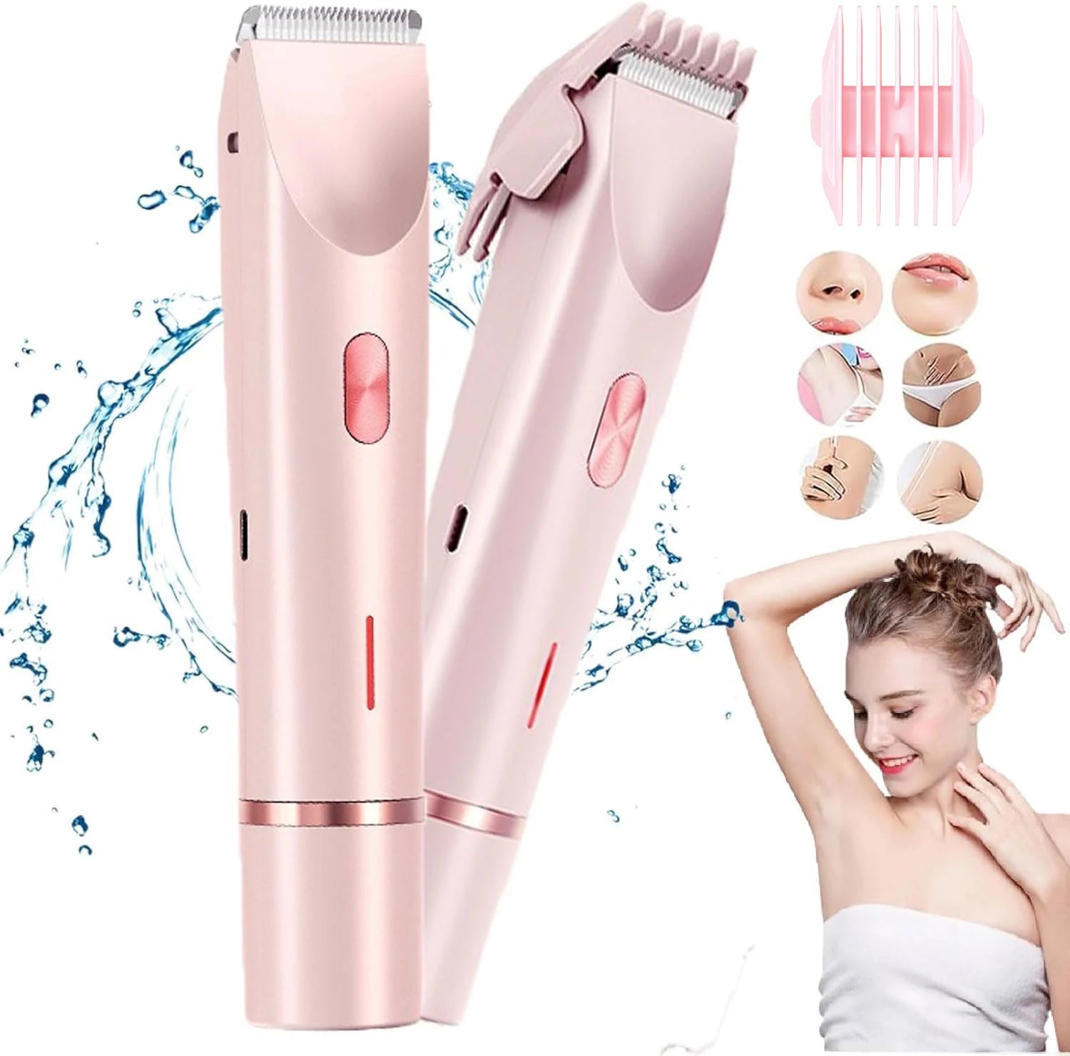 2-in-1 dual head women's electric shaver, women's electric hair clipper, women's electric trimmer, ideal New Year gift