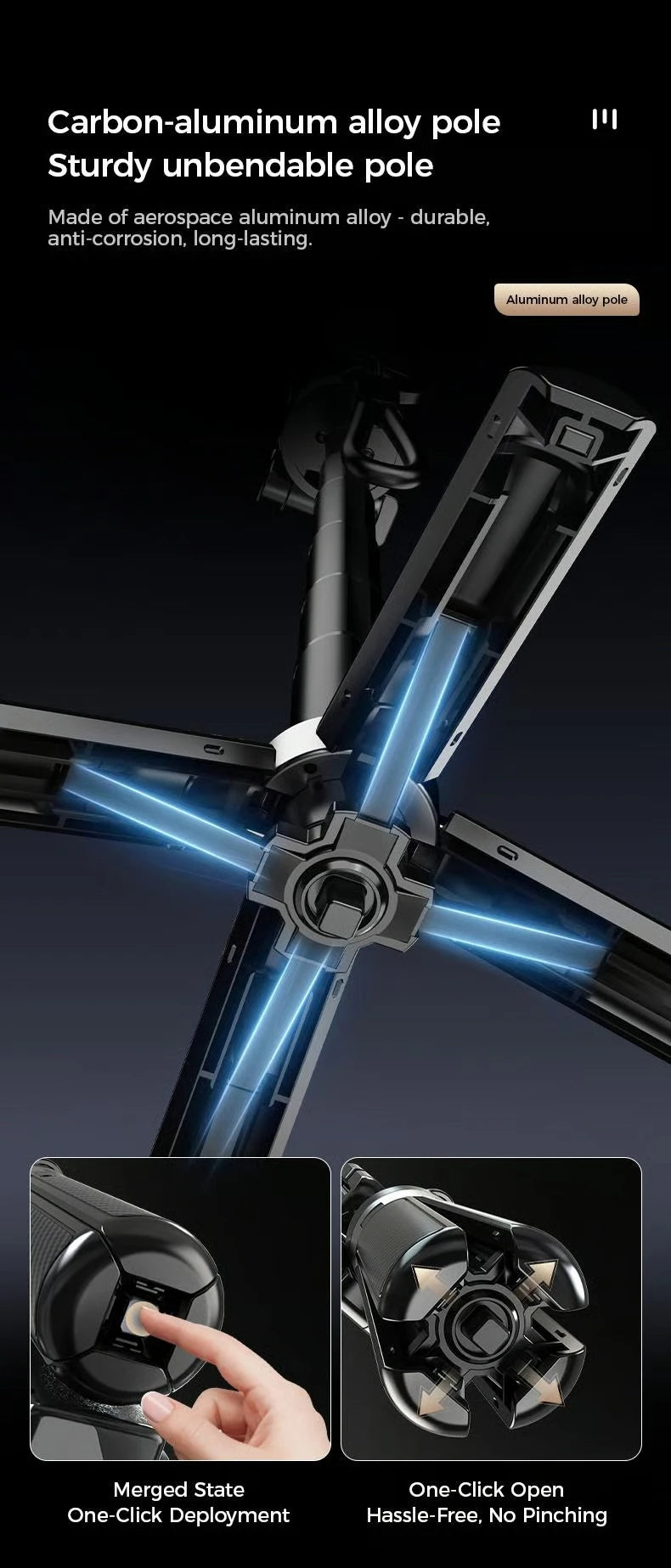 4-in-1 Multifunctional Magnetic mini Selfie Stick with 360° Rotation Wireless Bluetooth Control Magnetic Phone Holder