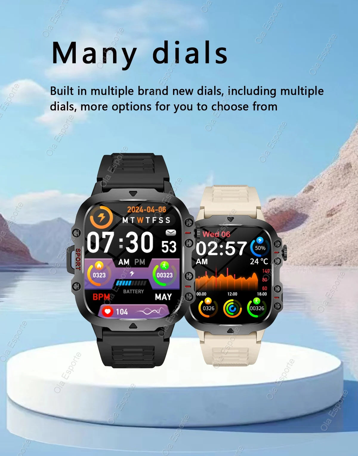 New Military GPS Smartwatch LED Flashlight Fitness IP68 Waterproof Outdoor Sports Tracker Bluetooth Calls Smart Watch Men Women