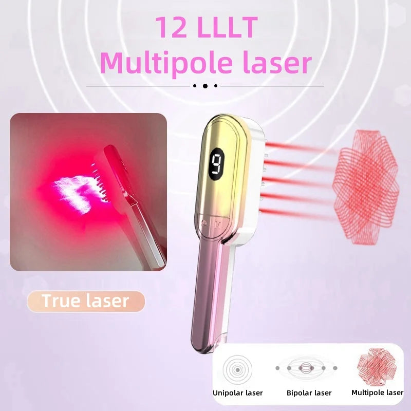 Laser hair comb Electric Vibration Massage Comb Red Light Therapy Hair Growth Massage Scalp Brush Liquid Oil Applicator
