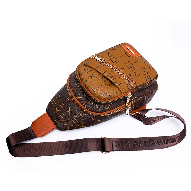 Women Bag new fashion Chest Bags for Women Ladies Sling Pack Chest Pack PU Leather Crossbody Bag Short Trip Shoulder Bags Luxury