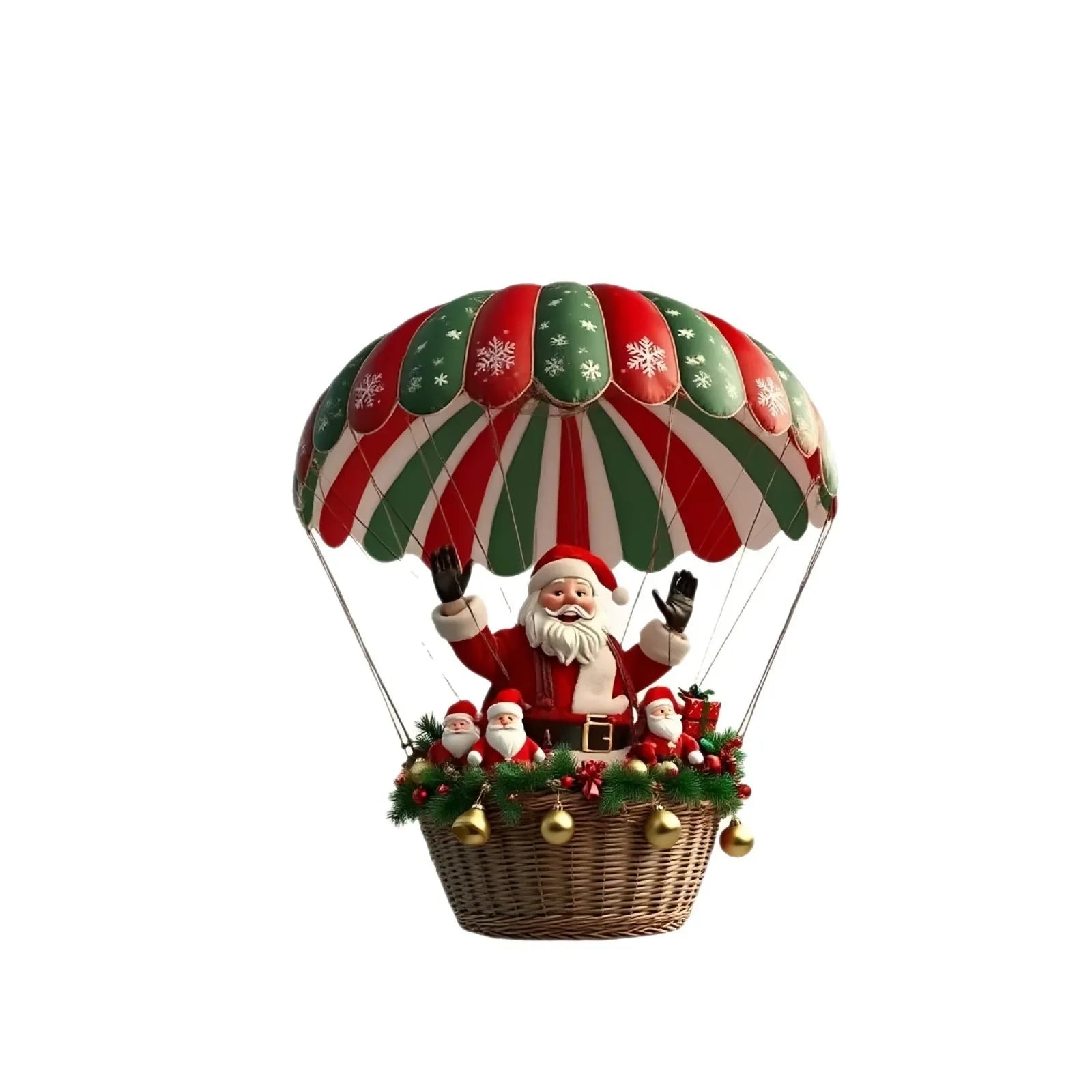 10Pcs Christmas Hanging Ornaments 2025-2026 Santa Hot Air Balloon Acrylic Decor for Indoor Wall Home Xmas Party Decoration