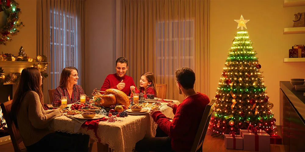 RGBIC 6.9FT 400LEDs Christmas Lights Holiday String Lights with Star Shape, Smart LED Xmas Tree for Indoor Outdoor Decor