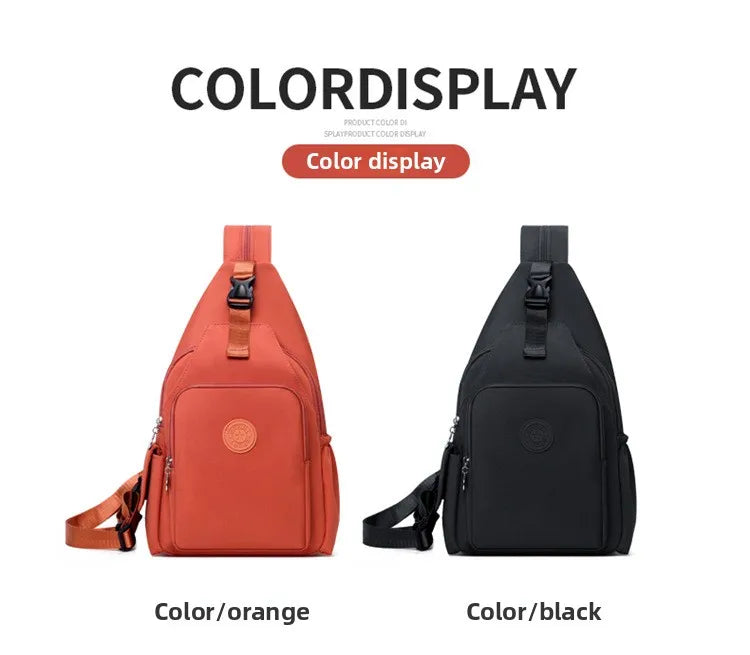 Korean Version of Nylon Fabric Fashion Trend Simple Casual Women Chest Bag with Large Capacity Multi-Functional Backpack 핸드백