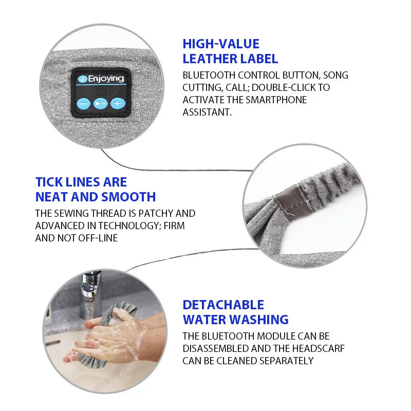 Fone Bluetooth Earphones Sports Sleeping Headband Elastic Wireless Headphones Music Eye Mask Wireless Bluetooth Headset Headband