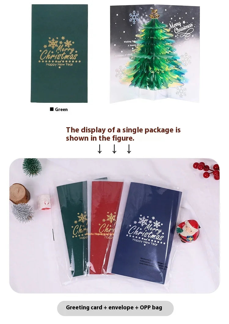 Handmade Christmas Gift Card Creative Design 3D Stereos High-end Blessing Small Thank You Card Festive Party Supply