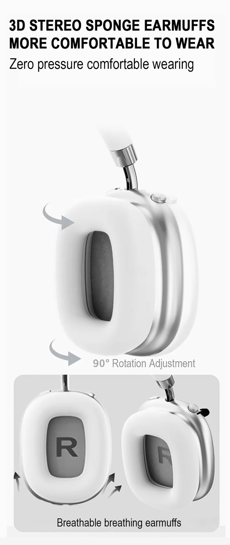 Xiaomi Wireless Bluetooth Headset with RGB Digital Display Screen Card Reader Headset Long Battery life High-fidelity Earphones