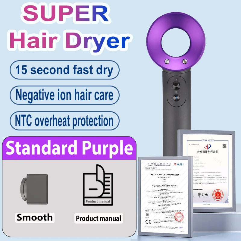 1600W Professional Hair-care Negative Ion Hair dryer 220V Leafless Hairdryer High Speed household Blow Dryer Salon Style Tool