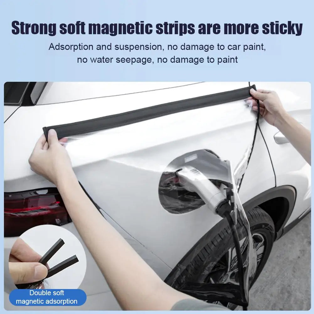 EV Charger Plug Rain Cover Magnet Transparent Charging Port Waterproof Protective Cover  Car Charging Accessories