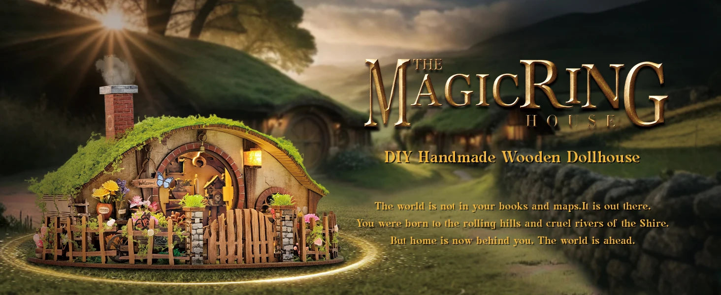NEW DIY Wooden Magic Ring Casa Doll Houses Miniature Model Kits Handmade Dollhouse with Furniture for Friends Birthday Gifts