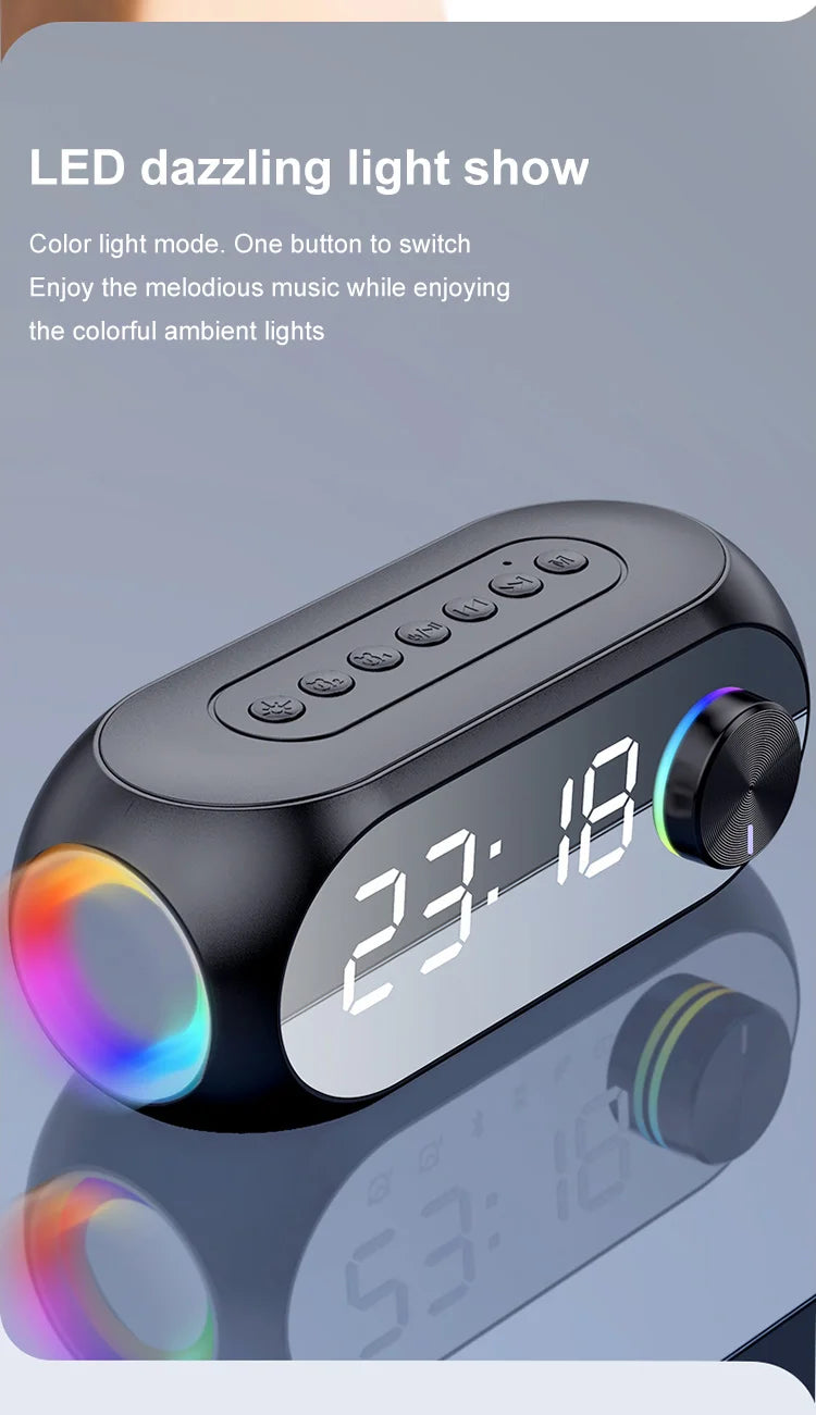 Alarm Clock Radio FM Bluetooth Speaker Portable Subwoofer Caixa De Som Sound Box Music Wireless Mini Woofers Bocina Lamp Column