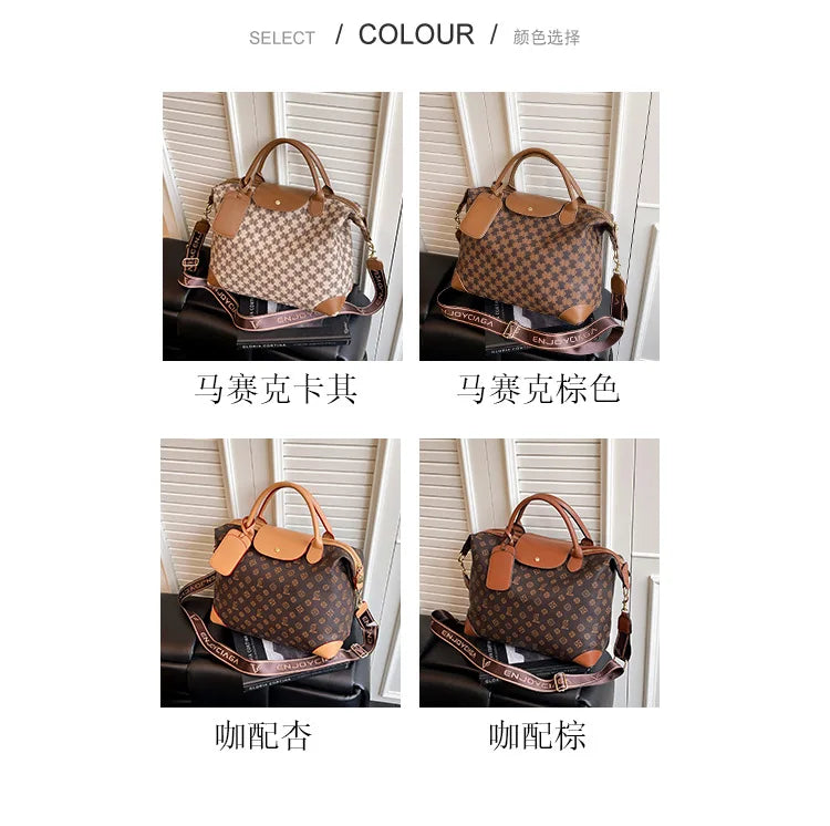2025 New Large-Capacity Portable Tote Bag — Fashionable, Leisure & Travel-Ready, Versatile Shoulder/Crossbody Bag for Women
