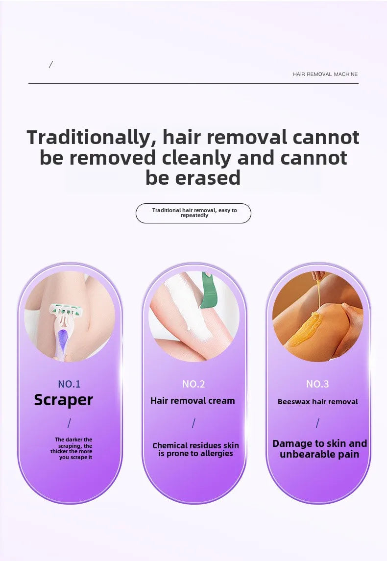 Portable IPL Laser Hair Removal Device with Ice Cooling System Painless for Smooth Skin