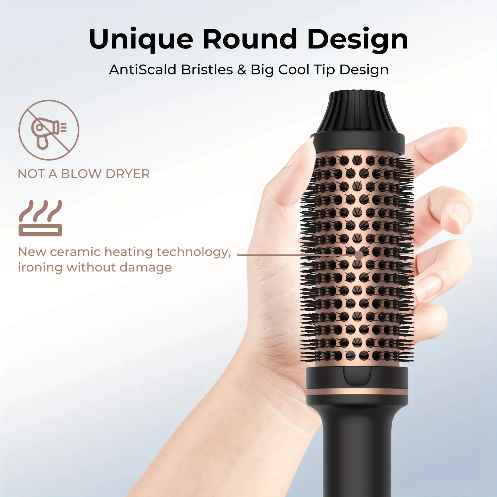 Valentine Gift Hair Curler Straightener Electric Hair Brushes Hot Comb Professional Curling Iron Heated Anti-Scald Thermal Brush