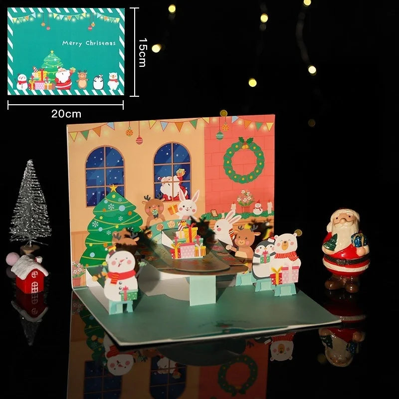 Handmade Christmas Gift Card Creative Design 3D Stereos High-end Blessing Small Thank You Card Festive Party Supply