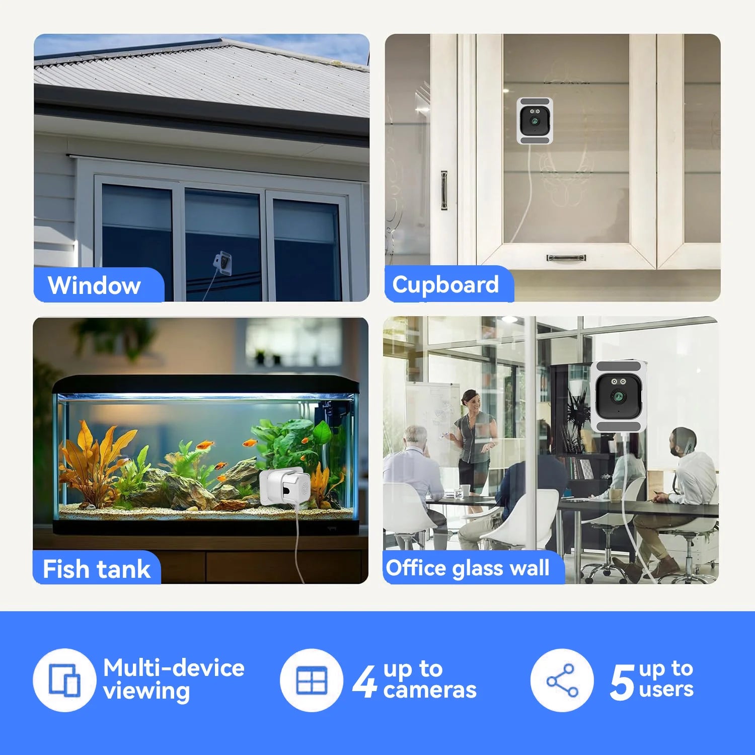 5MP Window Camera 5GHz WiFi Indoor Cameras For Home Security Color Night Vision Motion Detection 24/7 Recording Quick Install