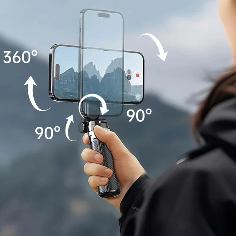 4-in-1 Multifunctional Magnetic mini Selfie Stick with 360° Rotation Wireless Bluetooth Control Magnetic Phone Holder