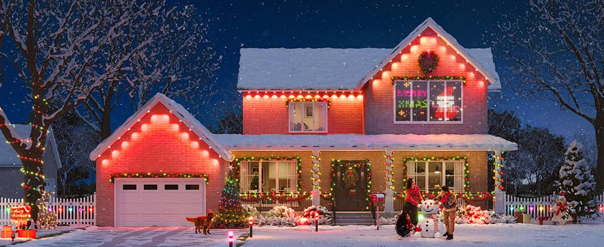 Permanent Eaves LED Smart Outdoor RGB Blueto LED Light for House with Remote Full House Eaves Light Party Christmas Holiday Deco