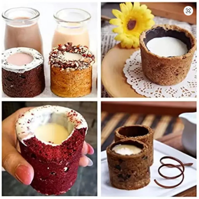 6 Holes Concave Convex Round Cup Muffin Cake Cup Mold Baking Mold Aromatherapy Candle Ice Cream Sandwich Cake Mold Mousse Soap