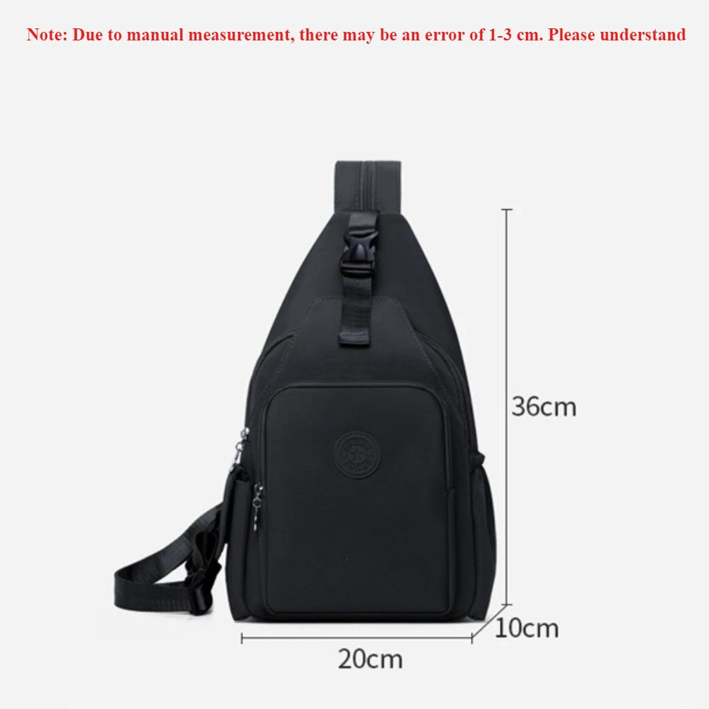 Korean Version of Nylon Fabric Fashion Trend Simple Casual Women Chest Bag with Large Capacity Multi-Functional Backpack 핸드백