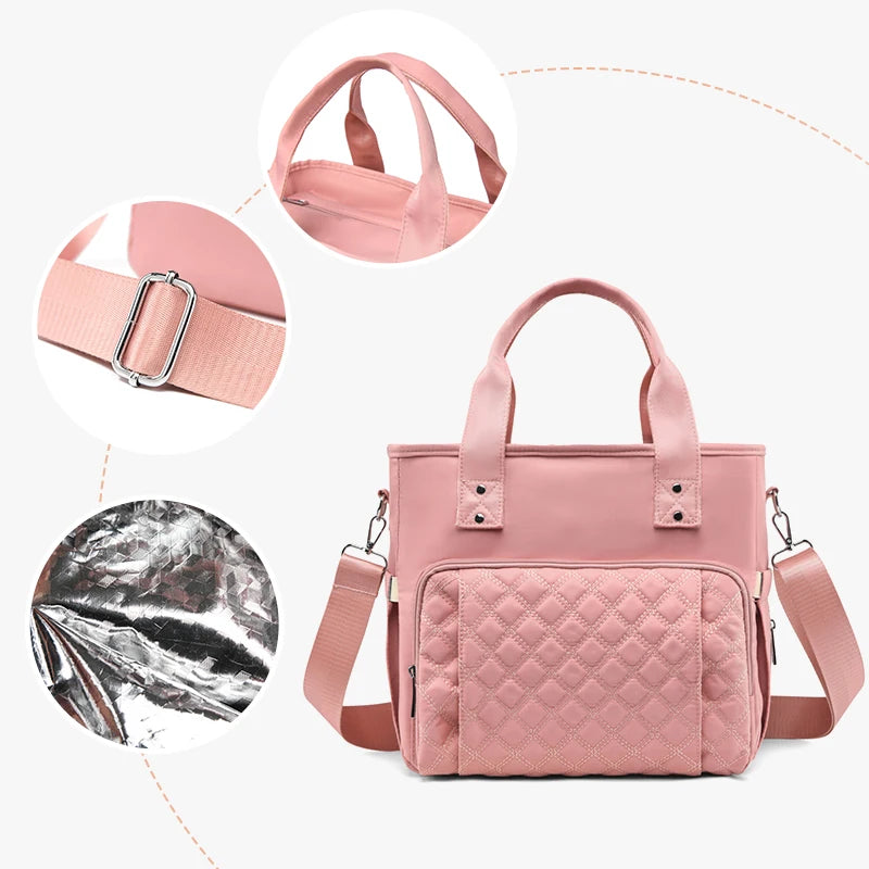 Extra Large Capacity Fashionable Lunch Bag Hot-pressed Waterproof and Leak-proof Storage Bag Travel Bag Picnic Bag Mommy Bag