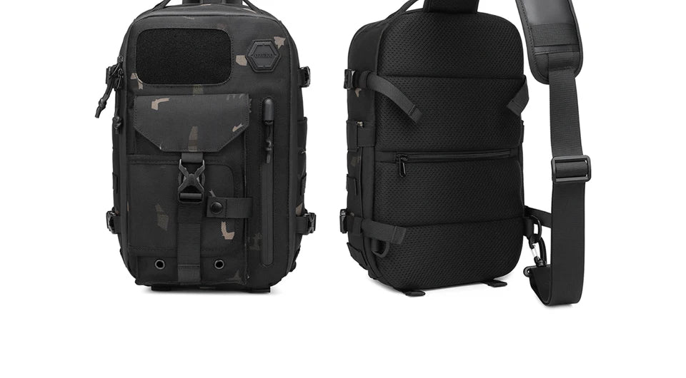 OZUKO Large Capacity Shoulder Bags for Male Waterproof Chest Bag Tactical Sling Messenger Bags Men Outdoor Sports Crossbody Bag