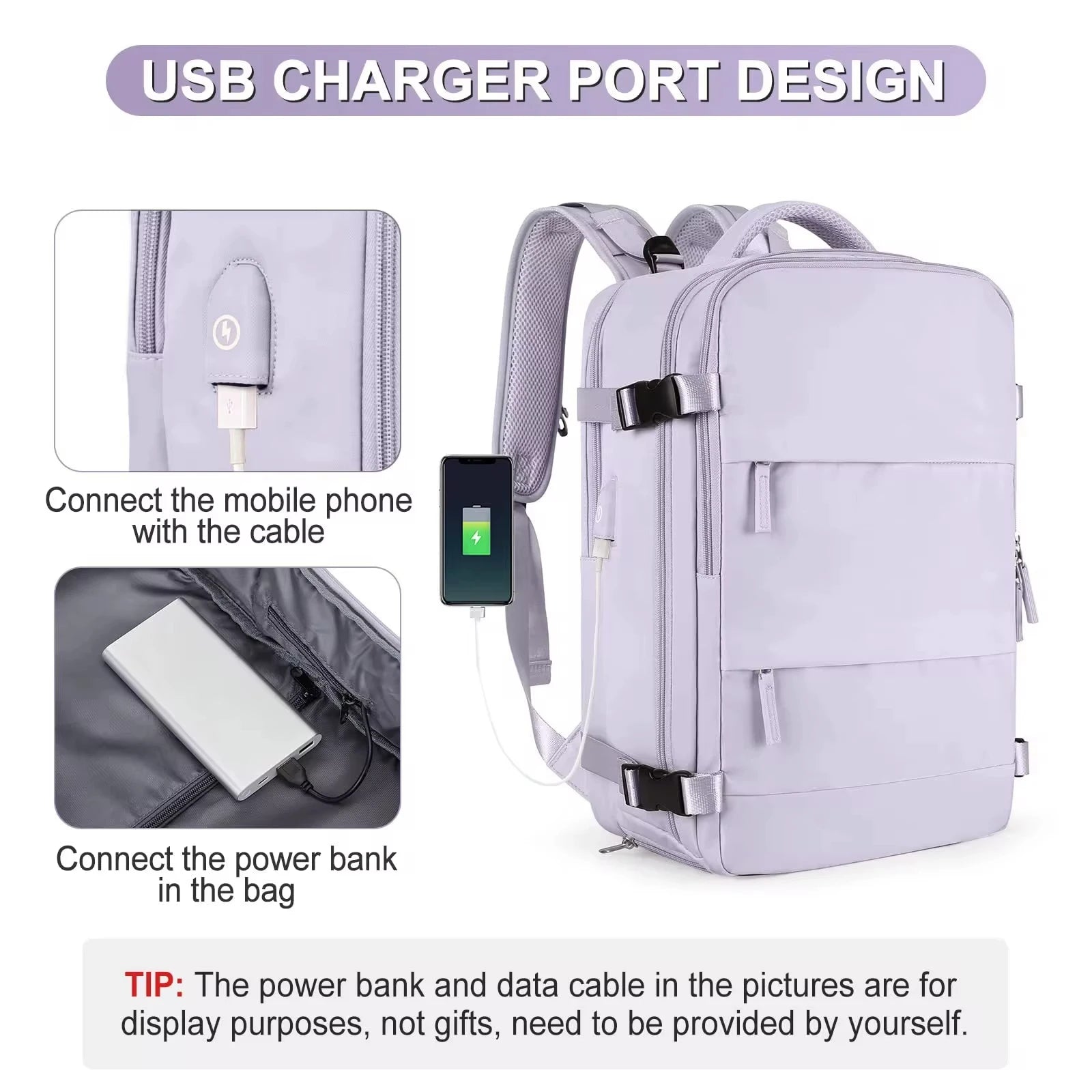 Buylor 40x25x20 Travel Backpack For Women Airplane Cabin Luggage Backpack Carry On 14inch Laptop Backpack Casual SchoolBackpack