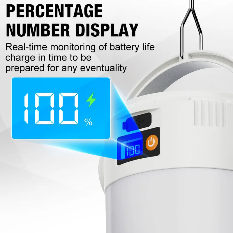 Solar LED outdoor camping lamp portable lamp configuration hook supports TYPE-C charging.